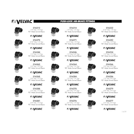 Velvac Bin Labels, Fittings Disp-35 Pgs/Lbl 409904